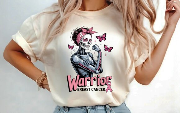Breast Cancer Warrior T-Shirt Design PNG Review