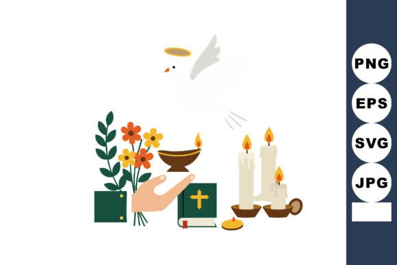 Dove with Halo Holding Flowers and Candle Embroidery Design Review